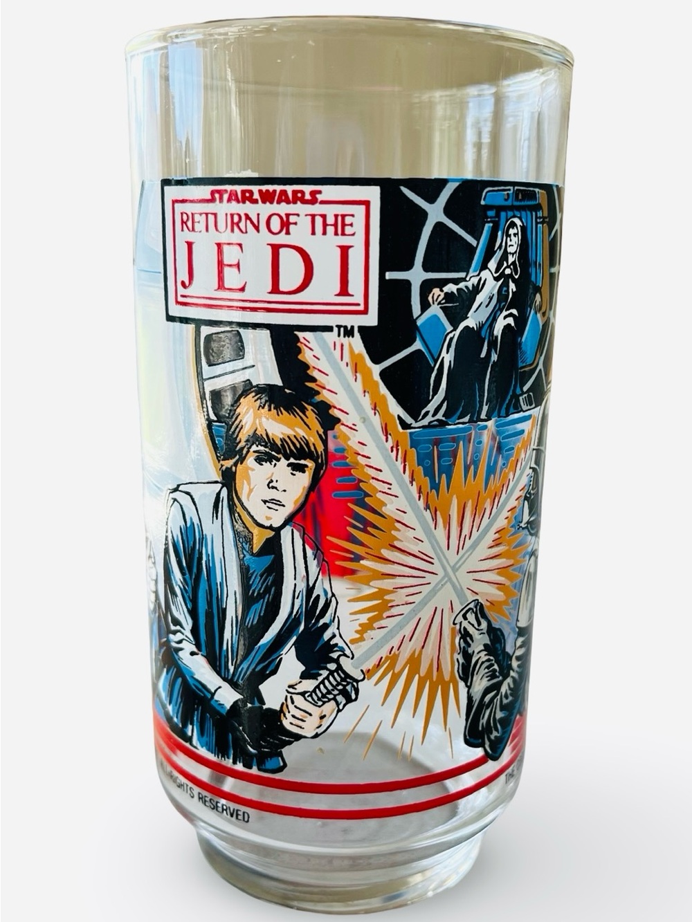 VTG 1983 Star Wars Return of the Jedi Burger King Glass Luke Skywalker Vader